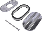 GELUOXI 15" Oval Half Finned Polished Aluminum Air Cleaner Replacement for 265 283 305 307 327 350 383 400 396 402 Engines 5 1/8" Diameter