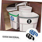 VILLCASE 6-Pack Self-Adhesive Garbage Classification Stickers for Waste Sorting Labels for Trash Cans and Recycle Bins for Home Kitchen and Office Organization