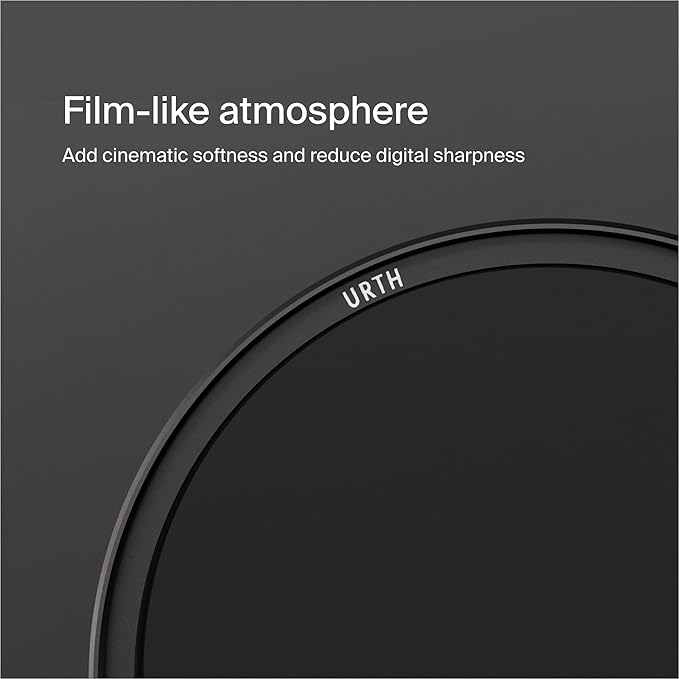 Urth 58mm Magnetic Ethereal Black Mist ⅛ Diffusion Lens Filter (Plus+) - Cinematic Effect, 20-Layer Nano-Coated Light Dispersing Particles