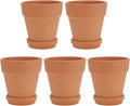 5pcs Red Clay Succulent Pots with Saucers, Indoor Succulent Plant Containers, Breathable Baked Terracotta Flower Planters for Home Gardening and Nursery Use