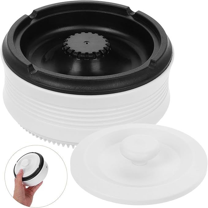 ARTIBETTER Smart Ashtray for Home and Office, Ivory White Rechargeable Auto Ash Holder with Smoke Extraction, Portable Indoor and Car Use Smoke Cleaner
