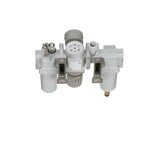 PneumaticPlus SAU300A-N03G-MEP - Dual Air System 3/8" NPT - Compressed Air Filter, Pressure Regulator & Lubricator w/Additional Free Air Port 1/4" NPT - Manual Drain, Metal Bowl