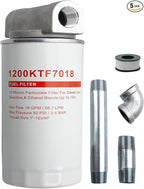 1200KTF7018 Fuel Filter Spin-On Particulate Replacement for Transfer Pumps FR112 FR1210G FR610G,18 GPM Flow Rate,50 PSI- Includes 1200KTG9075 Filter Head, 3/4" ST Elbow, and 3/4" x 7" Nipple