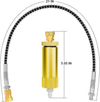 MEANLIN MEASURE 30Mpa Water-Oil Separator With 20 inch Spring Flexible Hose and 8MM & M10 Fast Connecting Internal Thread Mother Head For High Pressure Air Compressor Pump Yellow