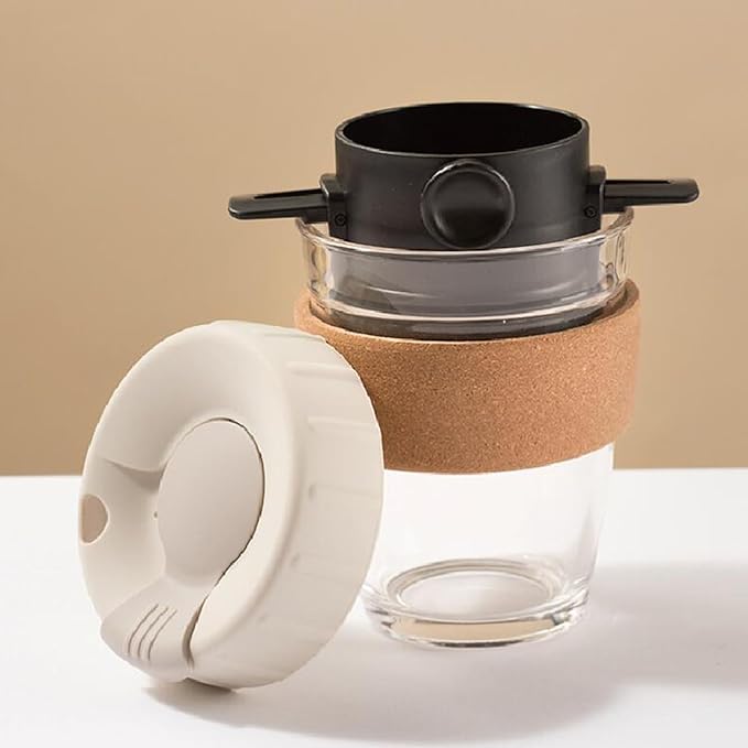 Foldable Travels Coffee Dripper Double Filter Systems Rustproof Stainless Steel Effective Brews Device with Most Mugs Effective Double Layer Coffee Filter