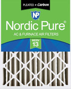 Nordic Pure 16x24x4 (Actual Size: 15 3/8 x 23 3/8 x 3 5/8) Pleated Air Filters MERV 13 Plus Carbon 1 Pack