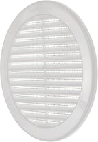 Vent Systems 6" Inch (Opening Dimensions) - Pack of 2 - White Soffit Vent Cover - Plastic Round Air Vent Grille - Built-in Mesh Screen - HVAC Register Louver for Bathroom, Home, Kitchen
