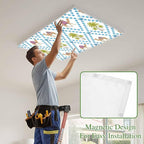 1 Pack Fluorescent Light Cover, Camels Palm Trees Light Covers for Ceiling Lights, Tropical Desert Animal Plants Polka Dot Magnetic Lights Filters Ceiling Shade for Classroom/Office - 4 x 2 Feet