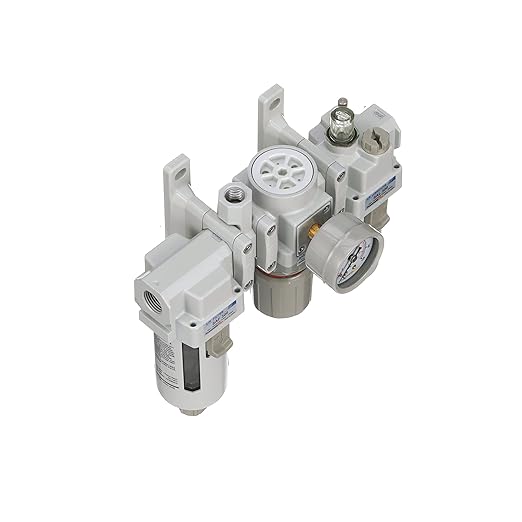 PneumaticPlus SAU300A-N03G - Dual Air System 3/8" NPT - Compressed Air Filter, Pressure Regulator & Lubricator w/Additional Free Air Port 1/4" NPT - Manual Drain, Poly Bowl