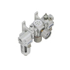 PneumaticPlus SAU300A-N03G - Dual Air System 3/8" NPT - Compressed Air Filter, Pressure Regulator & Lubricator w/Additional Free Air Port 1/4" NPT - Manual Drain, Poly Bowl