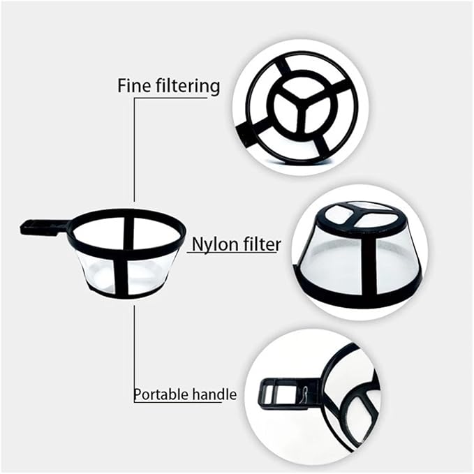 1/3/5/10pcs Coffee Filter Reusable Nylon Coffee Pot Filter Portable Basket Cup Style Environmental Protection Mesh Coffee Tools(1pcs)