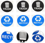 8pcs Garbage Sorting Stickers Waste Recycling Labels for Trash Can Adhesive PVC Sticker for Home School