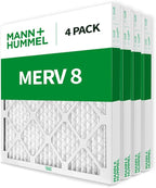 Mann+Hummel 20x24x2 MERV 8 Pleated HVAC AC Furnace Air Filters. 4 Pack. (Exact Size: 19.38 x 23.38 x 1.75 Inches)