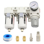 3/8"-Air-Dryer-for-Compressor - Double Air Filters Drying-System, Semi-Auto Drain Pressure Regulator Combo