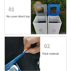 GLigeT Outdoor Trash can White Combined Trash Can Large-Capacity Square Sorting Trash Can Outdoor Direct Throw Trash Can Without Cover, Anti-Fingerprint Technology 48L Trash Can (Size : B)