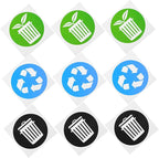 12pcs Garbage Classification Stickers Self-Adhesive Trash Can Labels for Recycling Material for Indoor Outdoor Use Promote Waste Sorting Habits