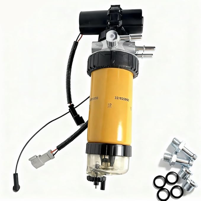 12V Fuel Lift Pump & Fuel Filter Assembly 333/C3351 320/A7046 320/A7087 32/925950 - Compatible with JCB Loader 3CX 4CX & Dumper 6TST