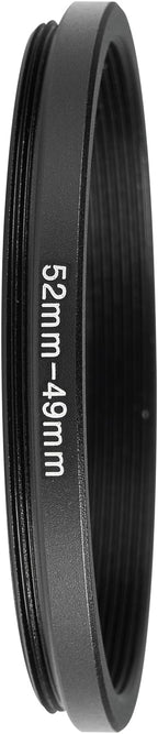 52-49mm Metal Step-Up/Down Ring Adapter Compatible with Mirrorless Cameras DSLR Lens, UV CPL ND Filter Thread Converter, Black