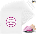 200 Sheets Nail Dust Collector Filter Paper, Disposable Nail Dust Filters for Most Finger Dust Collector Machine, Nail Vacuum for Fingernail Salon Spa Tech Supplies & Accessories (White, L)