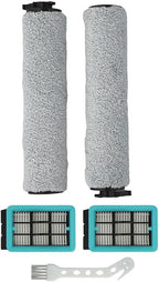 Replacement Roller Brush and Filter Kit for CrossWave 3831 HF2, 3845, 3847, 3848 Floor Scrubber – Wet/Dry Cleaning Accessory, Piece Set
