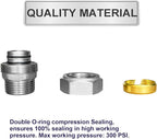 Jingzan Straight Air Piping Fitting, 3/4"Piping x 3/4"Male NPT Adapter, Brass-Nickel Plated Fittings for Garage Shop Compressed Air Line Piping System (2 PACK)