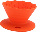 Pour Over Coffee Dripper Silicone Food Grade Portable Hand Brewed Coffee Filter Cup for Travel Outdoor Camping Home Use Lightweight Foldable Easy to Clean Dishwasher Safe Durable (Orange Red)