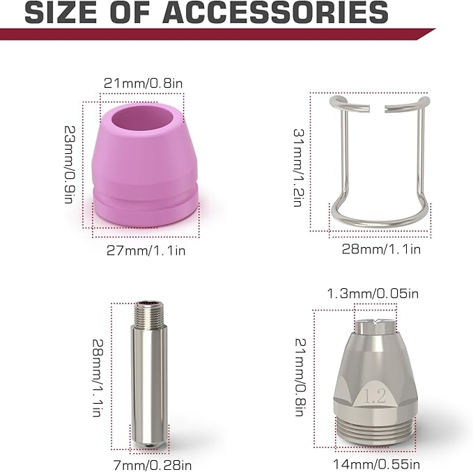ARCCAPTAIN AG-60 Plasma Cutter Torch Consumables, .045'' SG-55 AG-60 WSD-60 Plasma Cutter Accessories for ARCCAPTAIN CUT55 PRO, CUT55 PROLUX, CUT 55PILOTARC,CUT 55PIL0T, CUT 60HF, CUT 60HF PRO,24 Pcs