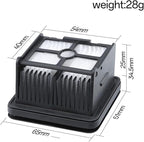 wet dry vacuum cleaner, Compatible For Dreame H12 Pro M12 Pro M13 H13 Pro T12 H20 H30 H12S H12 Floor Scrubber Accessories Filters Screen HEPA,for home and floor(2PCS)