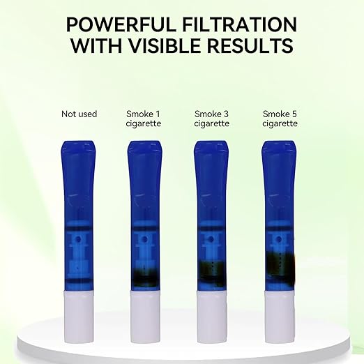 Cigarette Filters Three Colour Set 12pcs Cigarette Holder Reusable Clean Tar Tobacco Filter with Multi-Filtering for Standard Size Cigarettes Ø8mm,Ø7mm,Ø6.5mm,Slim Cigarettes Ø6mm and Ø5mm