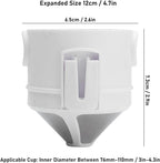 Foldable Portable Stainless Steel Coffee Filter Cup Ultra Fine Drip Tool for Travel Camping Office Home Use White 7.3 x 6.5cm 45g