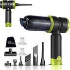 Handheld Car Vacuum with 15000PA Power, 4 in 1 Powerful Cordless Vacuum Cleaner & Air Duster with 2000mAh Battery, Rechargeable Portable Mini Hand Held Vacuum for Car,Home,Office,Pet Hair（Green）