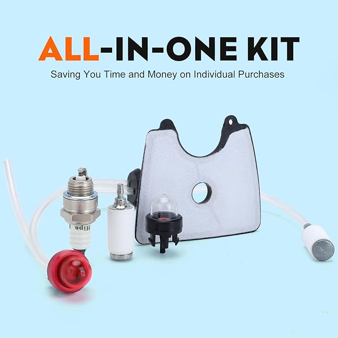 Hipa 125B 545112101 Air Filter 581798001 545081841 Fuel Line Kit for Husq 125B 125BVX 125BX Leaf Blower Jonsered B2126 BV2126 Blower Parts with Primer Bulb Fuel Filter Spark Plug