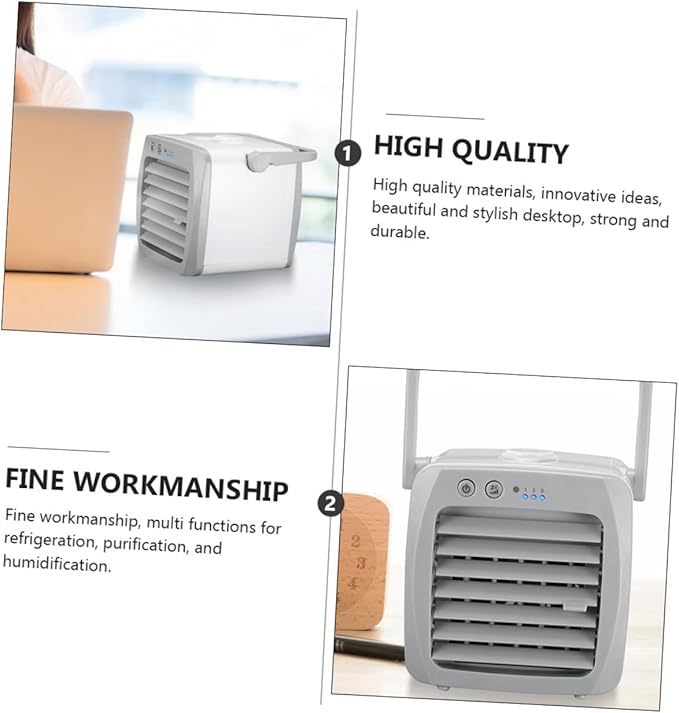 GLEAVI 1pc Portable Usb Air Conditioner Fan Mini Desktop Air Cooler Multi-filtering System for Clean for Home Office School Outdoor Use