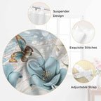 Spring Floral Bedroom Curtains 63 Inch Length, Window Curtains Tab Top, Vintage Tulips Flower Butterfly Retro Wood Blue Light Filtering Window Treatments Drapes 42"x63" 2 Panel