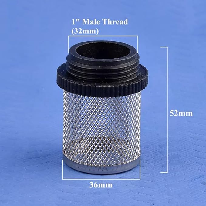 Durable 304 Stainless Steel Water Filter Screen - 1/2" to 2" External Thread for Aquariums, Ponds, Hydroponics(10Pcsx1In)