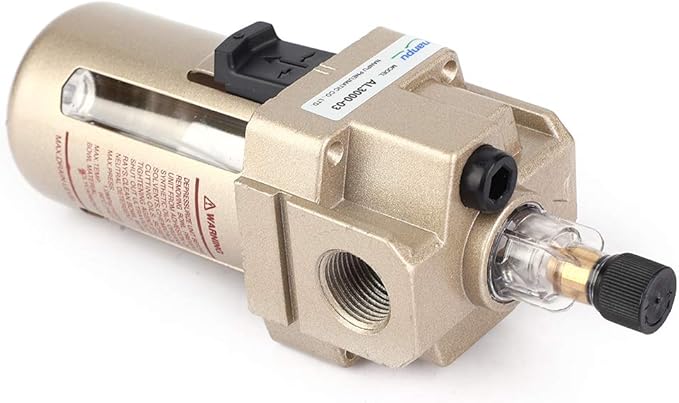 3/8" Compressed Air Line Filter, Air Compressor Drain Oil Mister Water Moisture Trap Separator AL3000-03