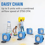 Commercial Air Scrubber with 3-Stage Filtration, Stackable Negative Air Machine with HEPA & MERV-10 & Carbon Filters - Heavy Duty Air Purifier for Industrial and Home
