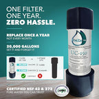 CuZn Under Sink Water Filter for Sink Faucet, 20K Gallons or 2 Year Filtration Life, Reduces PFAs, PFOS, Lead, Chlorine, Improves Taste of Tap Water, NSF/ANSI 42 & 372 Certified High Performance
