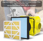 Upgraded 3 Pack MERV-11 Filter and 1 Pack HEPA& Activated Carbon Filter Replacement Set Compatible with AlorAir CleanShield HEPA 550 Air Scrubber (Pack of 4)