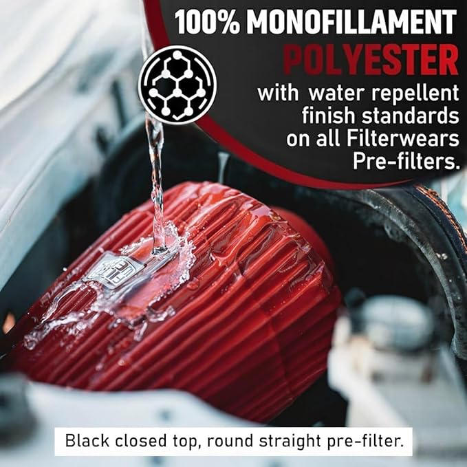 FILTERWEARS F154R Universal Water Repellent Cold Air Intake Pre-Filter - Large