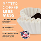 Tupkee 12-Cup Large Coffee Filters - 9.75” x 4.25” - 1000 Count - Tall Walled to Prevent Ground Overflow - Compatible with Bunn 12 Cup Commercial Coffee Maker & Large Home Machines - Made in the USA