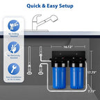 iSpring US21B-CPB 4-Layer High Capacity Under Sink Water Filter, Reduces Lead, PFAS, PFOA/PFOS, Chlorine, Bad Taste & Odor, w/ 2 Upgraded Direct Connect Hoses