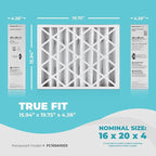 16x20x4 Air Filter Replacement MERV 11, FC100A1003 Pleated HVAC AC Furnace Filters with Wholesalehome Cleaning Cloth, 5-Pack (Actual Size: 15.94 x 19.75 x 4.38 Inches)