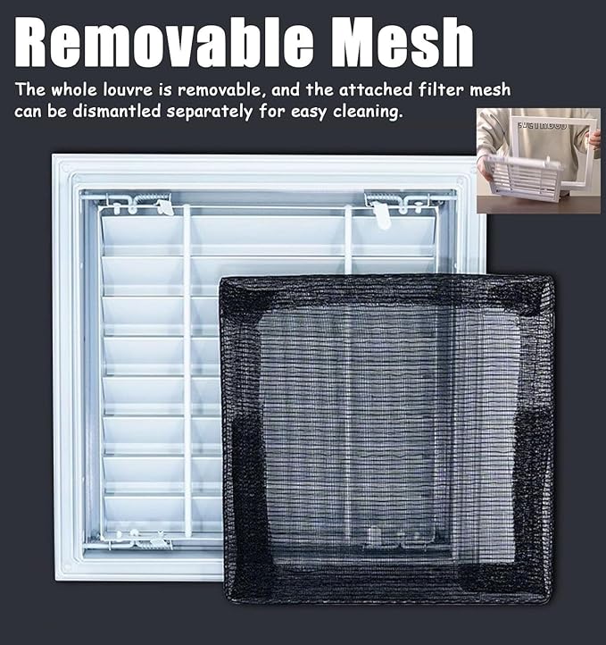 Louvered Vent/Access Panel, Decorative Removable Grille Filters Covers with Mesh Cover, Wall and Ceiling Inspection Service Door Loft Hatch(76x76cm/30x30in)