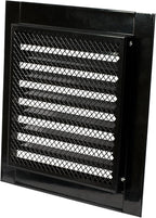 Repa Market 8" x 8" Inch (Inner Dimensions) Galvanized Black Soffit Vent Cover - Louvered Square Gable Vent with Mesh Screen - Intake/Exhaust Ventilation Grill - HVAC Ducting Return Air Vent Cover