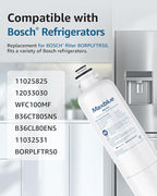 Maxblue BORPLFTR50 Replacement for Bosch® Ultra Clarity® Pro 11032531, 12033030, 11025825, BORPLFTR55, B36CD50SNS, B36CT80SNS, B36CL80ENS, B36FD50SNS, WFC100MF, Refrigerator Water Filter, 2 Filter