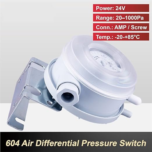1pcs 604 Micro Differential Pressure Switch - 20-1000Pa Adjustable Air & Gas Sensor for HVAC Systems, Ventilation, Filter, Duct Alarm Use(100-1000pa)