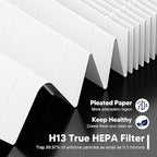 Vital 100S Replacement Filter for LEVOIT Vital 100S and Vital 100S-P Air Purifier, HEPA and High-Efficiency Activated Carbon Filter, Vital 100S-RF, 2 Pack, White