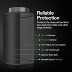 VIVOSUN 6 Inch Prefilter for 6" Carbon Filter, Black, 13.78" Long