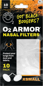 O2 Armor Nose Filters for Welders & Allergies - Nose Filter for Dust - Nasal Filters for Welding - Nose Dust Mask for Construction (10 Pack, Size X-Small)